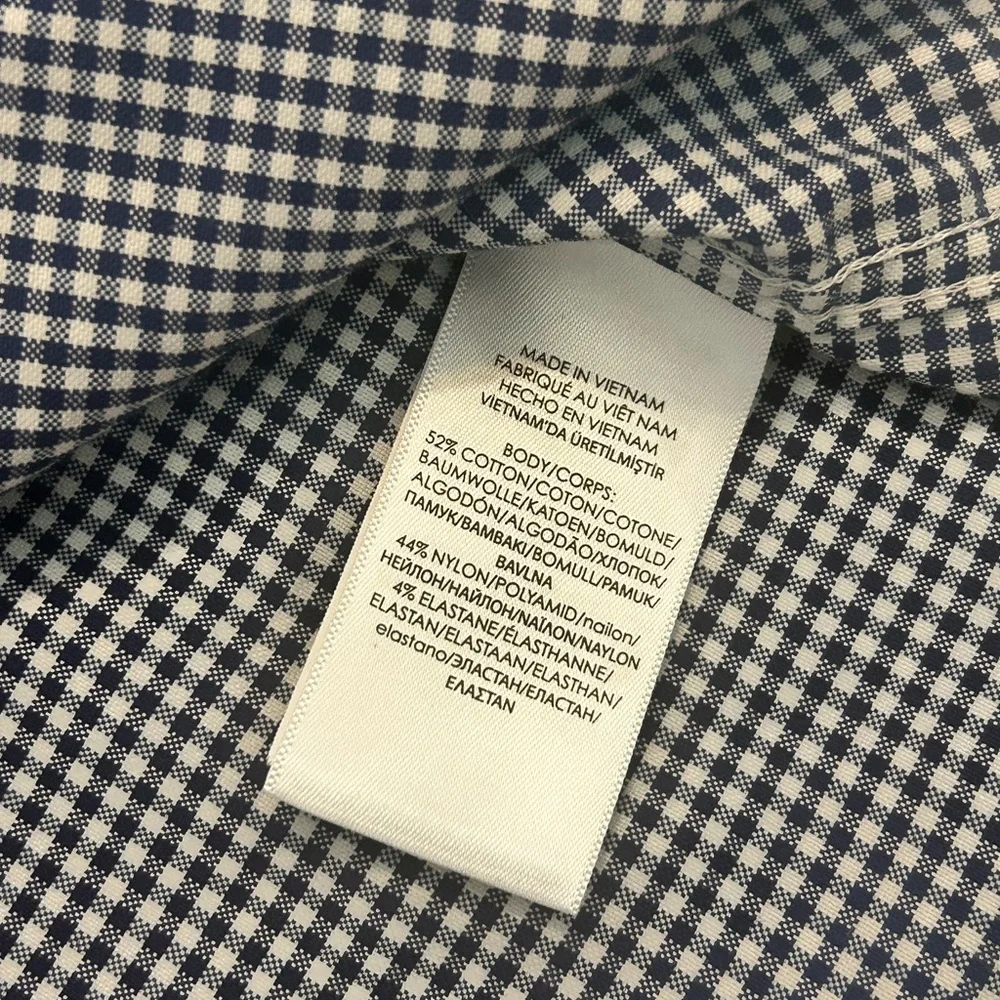 Ralph Lauren Boys Medium Gingham Button-Down Shirt - Blue & White